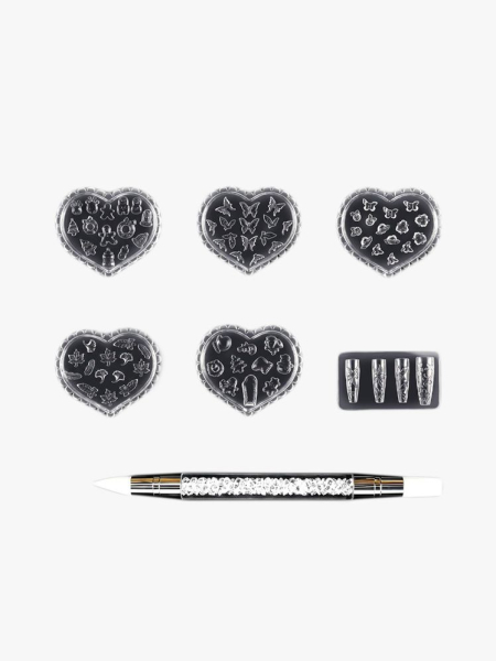 TADOPRO 6-Piece Silicone Nail Molds in branded components on a light gray background