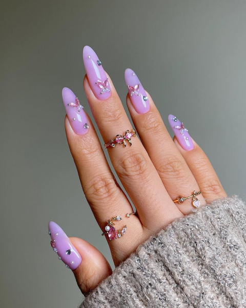 3D Butterly Nail Gems