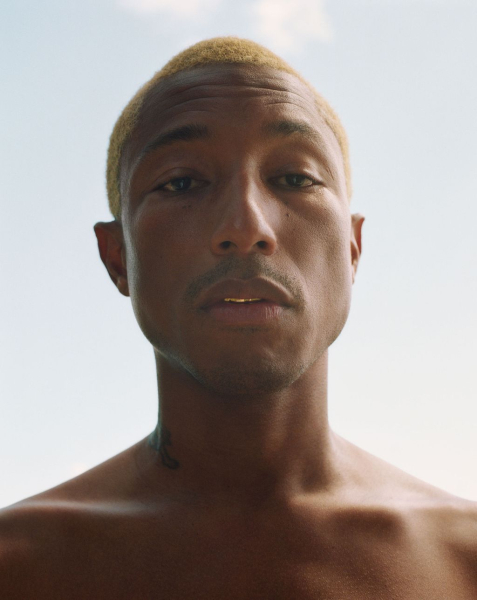 Pharrell against a sunny sky