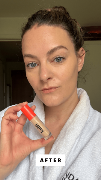Panych after applying the Kulfi Main Match Concealer