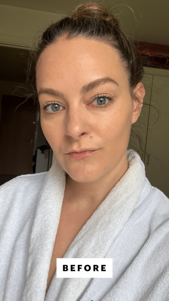 Panych before applying the Kulfi Main Match Concealer