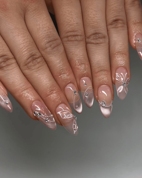 Cateye butterfly nails