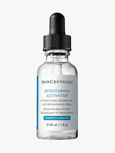 SkinCeuticals Retexturizing Activator in branded component on a light gray background